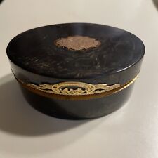 Fine Antique Tortoise Shell Table Snuff Box Rose Gold Inlaid picture