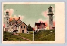 Portland ME-Maine, Portland Lights, Antique Vintage Souvenir Postcard picture