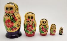 Vintage Zagorsk Matryoshka Russian Nesting Dolls Set 5 Pc. / 5 Piece - Handmade  picture