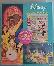 Beauty and the Beast Disney Puzzle, Mickey, Minnie, Puzzle 3 in 1  w/Glue NIB picture