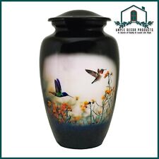 Beautiful Hummingbirds Adult Large Cremation Urn for Human Ashes & Velvet Bag picture