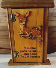 Vintage 50s Note Pad Holder w/ Door. Cute Little Bambi Deer Design Outdoors. picture