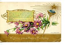 September Sapphire Birthday Month Stone-Vintage 1909 Greeting Postcard picture