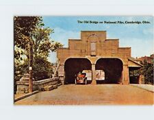 Postcard The Old Bridge on National Pike Cambridge Ohio USA picture