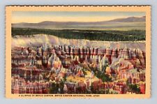 Bryce Canyon National Park, Cathedral Canyon, Vintage Souvenir Postcard picture