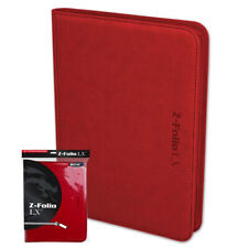 BCW GAMING Z-FOLIO 9-POCKET LX ALBUM Red HOLDS 360 CARDS ZIPPER CLOSURE picture