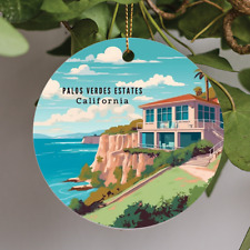 Palos Verdes Estates, California Peninsula Bluffs, Travel Gift Ornament picture