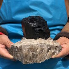 3.98LB TOP Natural Black Tourmaline Crystal Rough Mineral Healing Specimen 803 picture