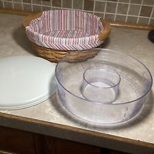 Longaberger 2004 10” Round Serving Basket With Chip Dip Protector And Lid Lid picture