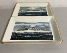 Lot Of 2 1958 Maiden Voyage Ashtrays Moore-McCormack S.S Argentina & S. S Brasil picture