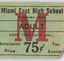 1960s Miami East High School Vikings Sports Adult Ticket Stub Casstown Ohio picture