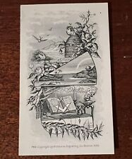 ATQ Rare 1885 Freemason Engraved Note Card Robinson Engraving Co Boston Beehive picture
