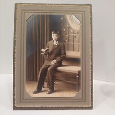 Antique Communion Portrait 1890's or early 1900's Early Photograph Young Man Boy picture