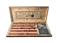 “ECONOMY”Sign Maker Stamps Cherry Wood Case Early 1900's U.S. Patent April 1894 picture