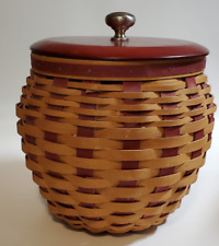 Longaberger Large Strawberry Basket and Lid 2005 Red Accents, Stains-see photos  picture