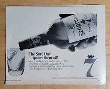 Vintage Ad Seagram's 7 Whiskey 'The Sure One Outpours Them All' 1965 picture