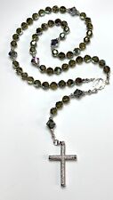 Rosary Beads - High Quality - Made With Swarovski Crystals - Khaki picture