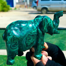 445G Natural glossy Malachite Crystal Handcarved elephant mineral sample picture