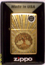 New Zippo US Windproof Lighter 48391 Christian Tree of Life Hi Polish Brass Case picture