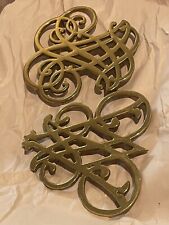 Virginia Metalcrafters PAIR Brass Trivets Jackson And Jefferson Cyphers 95 & 51 picture