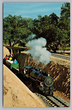 Calistoga Steam Railroad Locomotive Napa Valley CA Silverado Trail Postcard G3 picture
