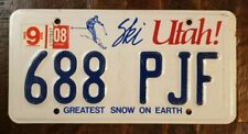 2006-08 Ski UTAH Greatest Snow On Earth License Plate # 688 PJF.   picture