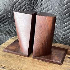 STUNNING Vintage Mid Century Wooden Modern Art Architectural Sculpture Bookends picture