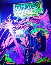 GHOST RIDER VS SATAN   hand drawn/colored black light poster Huge 22x28 picture