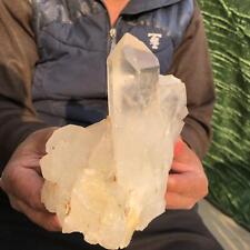 2.53LB TOP Natural Clear Quartz Cluster Mineral specimen Crystal point Healing picture