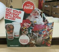 Vintage Drink Coca Cola Holiday bell soda glass double sided Cardboard Sign picture