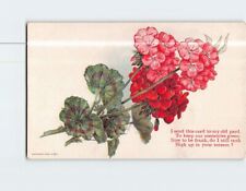 Postcard Friendship Greeting Card with Quote and Flowers Embossed Art Print picture