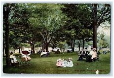 1910 City Park Family Baby Crib People Kids View Ludington Michigan MI Postcard picture