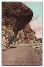 Arizona AZ Postcard Overhanging Rock Globe Miami Superior Highway Handcolored picture