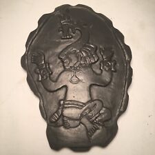 Vintage Aztec Black Clay Pottery ~ God of Thirteen Heavens  picture