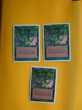 Wild Growth x3  Enchant Land  4th Edition  Magic the Gathering Card. Old Vintage picture