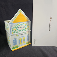 RARE Lenox SPICE VILLAGE Utensils Holder Canister The Cookery 1992 Original Box picture