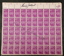 Barry Goldwater Signedx2 USPS Stamp Sheet - 5c 