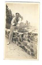 VTG PHOTO Handsome Cuban Man Blows Smoke Gay Vernacular White Shoes 1920s picture