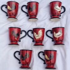 Certified International - Avignon Morning Rooster Set of 8 Mugs, Used picture