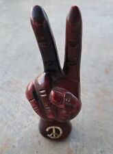 VTG 60/70s Plastic Peace Sign Hand Statue Groovy Made In Hong Kong 6 