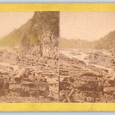 c1880s New York Hudson River Gorge Palmer Falls Stereoview Real Photo NY V28 picture
