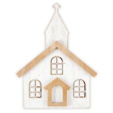 Wooden Country Church Wall Plaque Religion Faith Framed Wall Decor - Pack of 2 picture