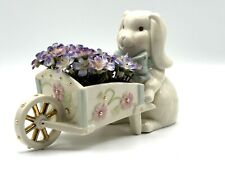 Lenox Porcelain Petals and Pearls Flop Eared Bunny With Flower Cart picture