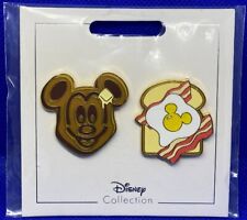 Disney Parks Collection Pins Mickey Mouse Waffle Eggs Bacon Breakfast 2 Pin Set picture
