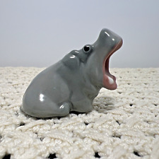 Vintage Miniature Porcelain Hippopotamus 1-1/4