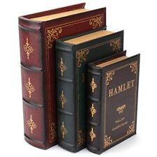 3 Pack Decorative Book Boxes Wooden Antique Book Decorations Vintage Book Sto... picture