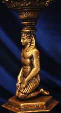 EGYPTIAN PHARAOH LAMP DECO RELIEF MALE FIGURAL NEOCLASSICAL BUST CARYATID CANDLE picture