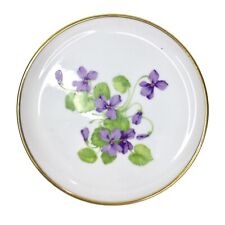 VIOLA Kaiser W Germany Vtg Purple Violets Flowers Porcelain Coaster Trinket Dish picture