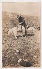 c 1912 RPPC Hunter Prospector with Pack Dog 