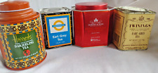 Tea Tins Lot of 4 One Vintage, Empty picture